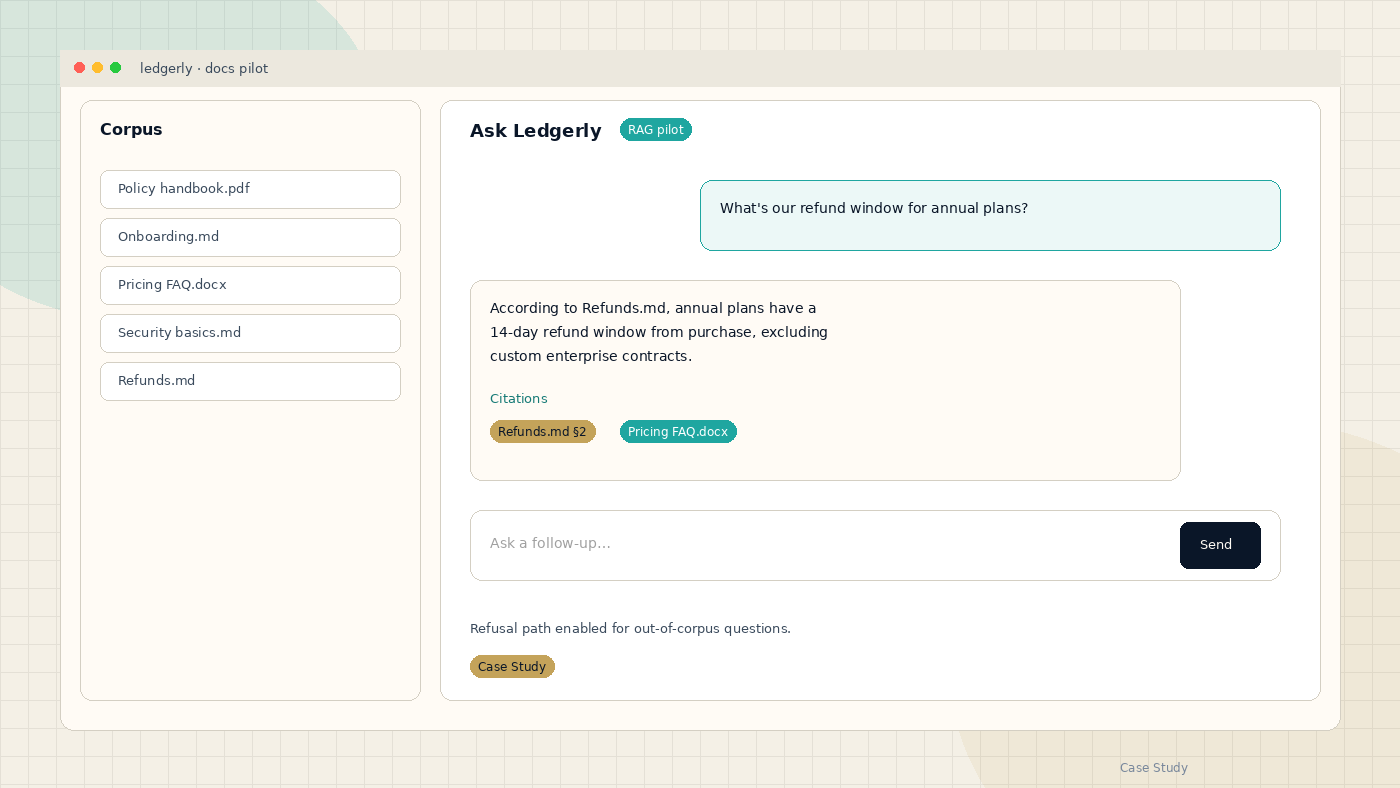 UI for Ledgerly Docs Pilot