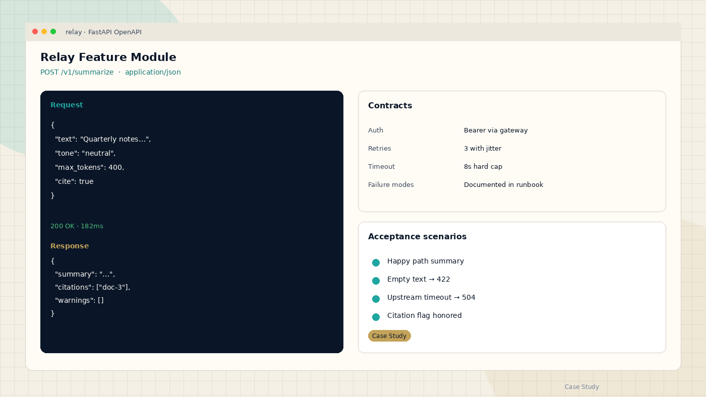 UI for Relay Feature Module